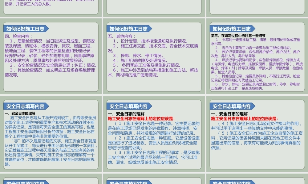 施工日志和安全日志的规范写法ppt（33页）