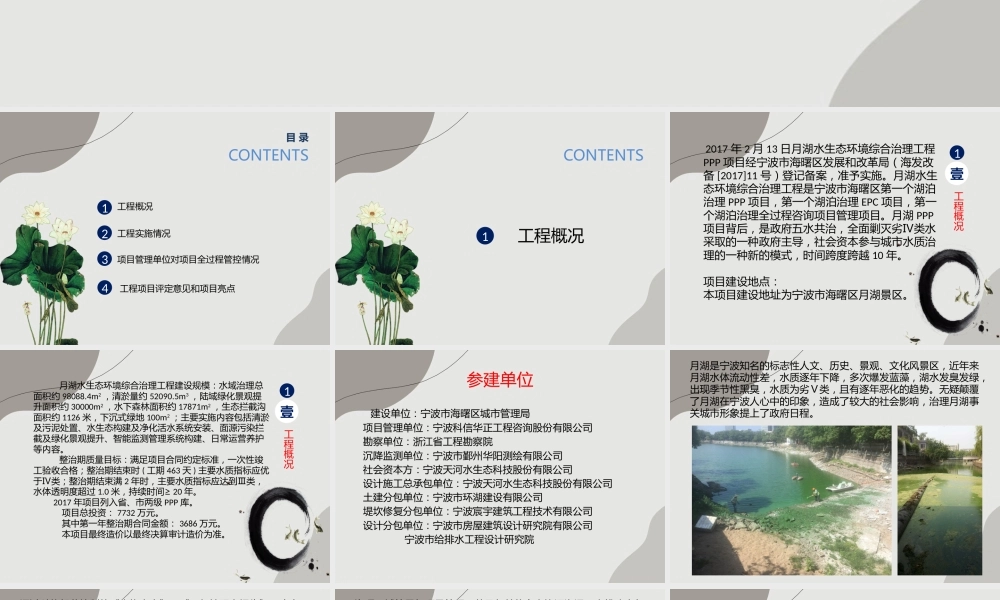 水生态环境综合治理工程PPP 项目竣工验收会议汇报ppt(56页)
