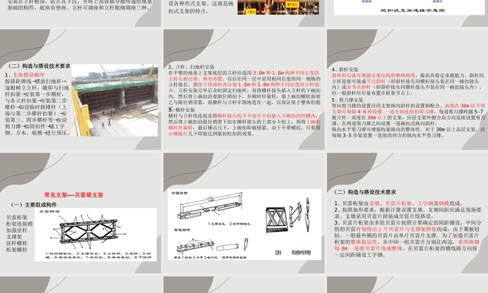 现浇梁桥梁支架搭设安全控制注意要点ppt(39页)