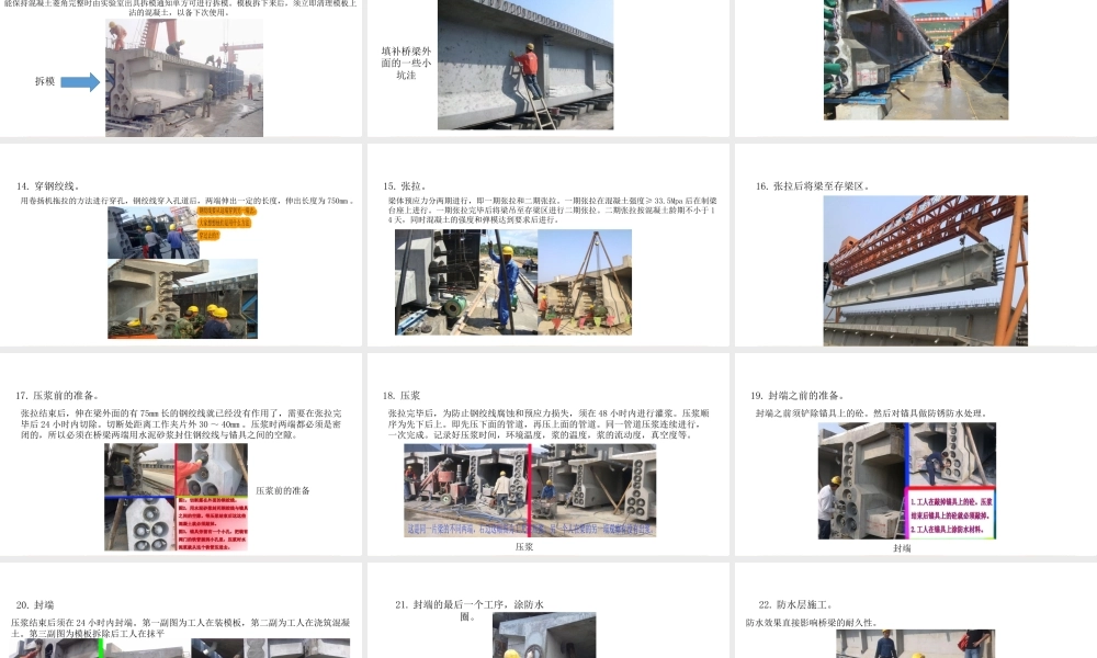 预制T梁全过程25步分步图解ppt（26页）