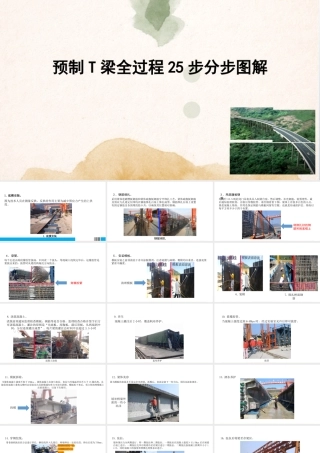 预制T梁全过程25步分步图解ppt（26页）