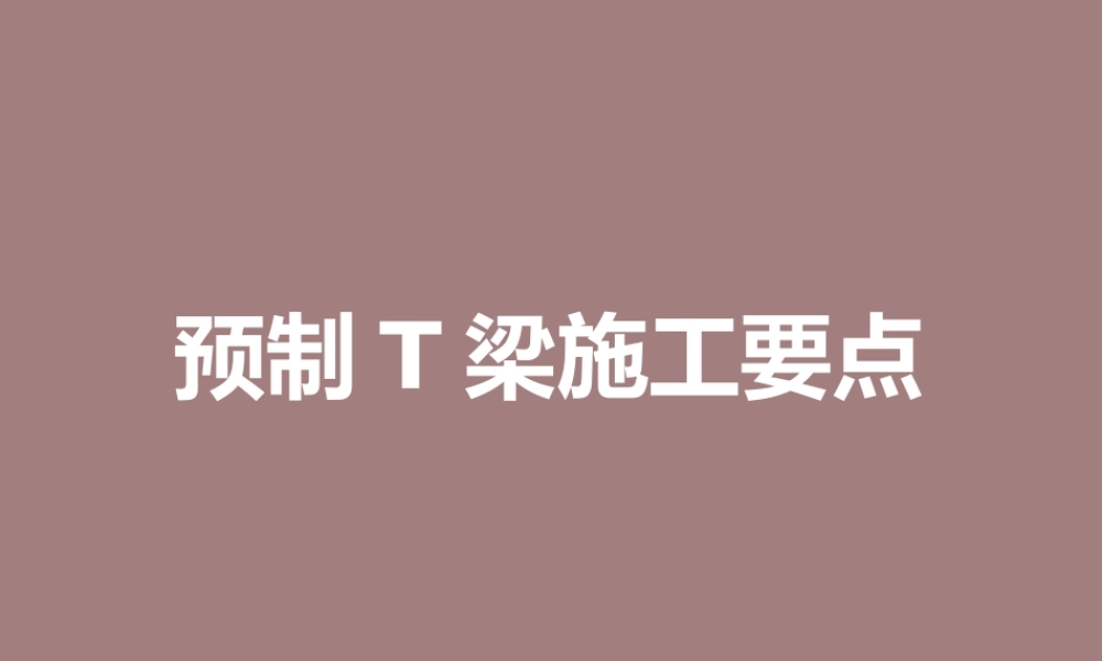 预制T梁施工要点ppt(73页)