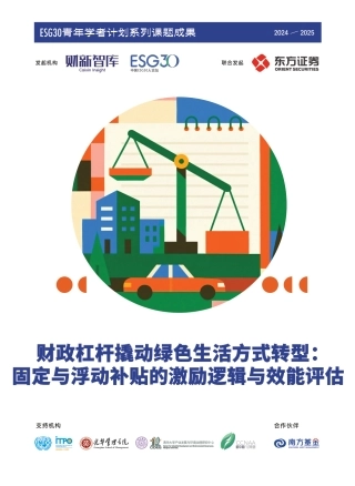 财新智库：财政杠杆撬动绿色生活方式转型：固定与浮动补贴的激励逻辑与效能评估