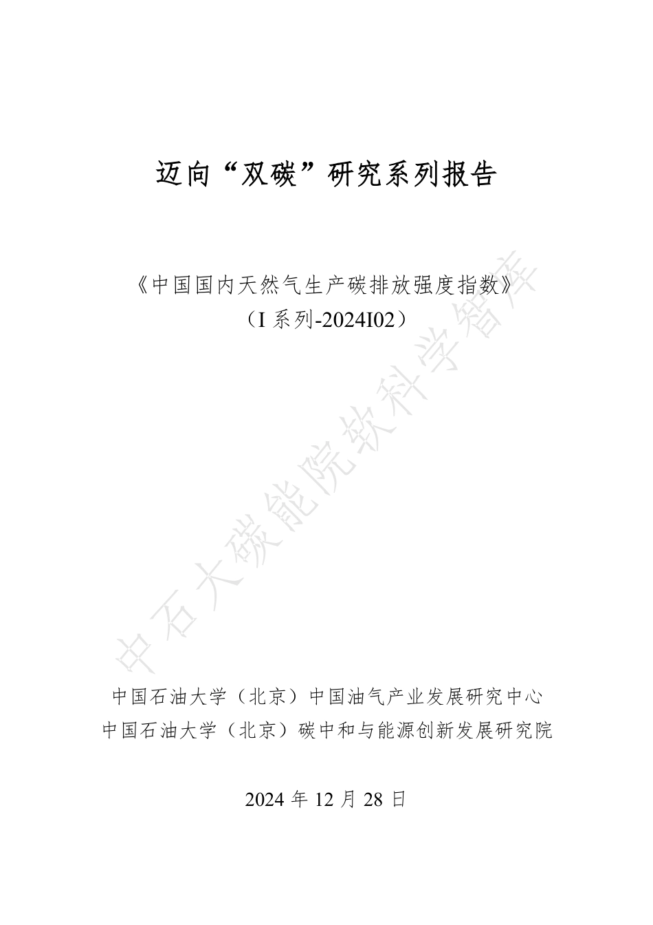 中国石油大学：中国国内天然气生产碳排放强度指数_第1页