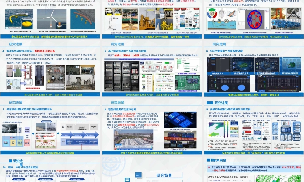 大连理工大学PPT:海陆一体低碳海岛能源系统规划与运行关键技术