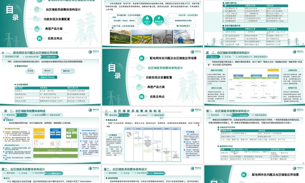 国家电网PPT:面向配电网台区的储能系统架构及应用