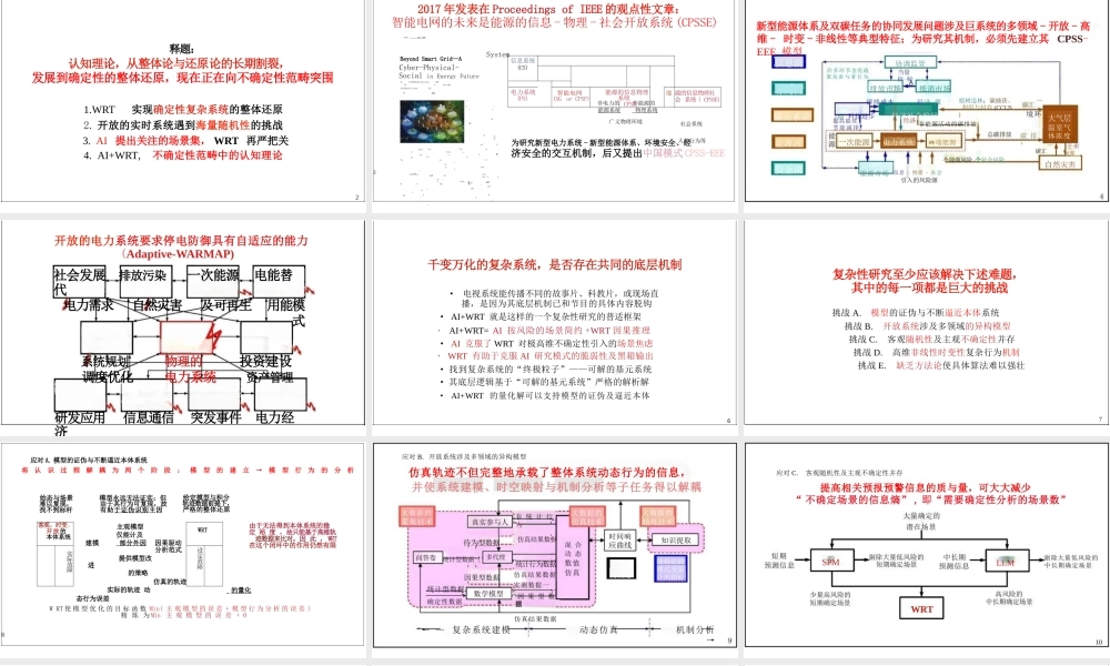 国网电科院PPT:AI加持下的整体还原(AI+WRT)——认知理论从确定性向不确定性范畴的突围