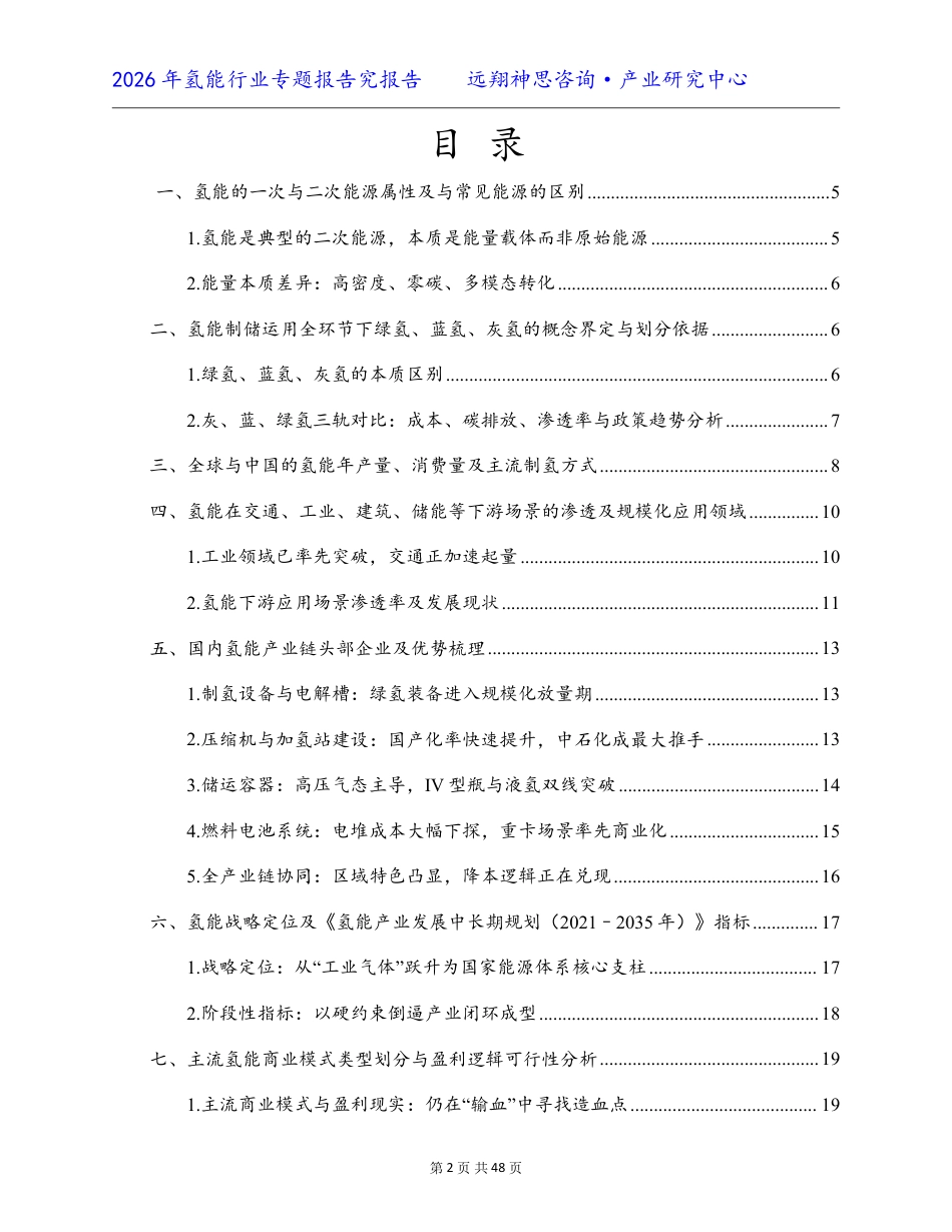 远翔神思咨询:2026年氢能行业专题报告_第2页