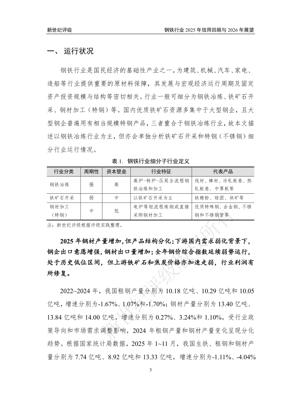 新世纪评级:钢铁行业2025年信用回顾与2026年展望_第3页