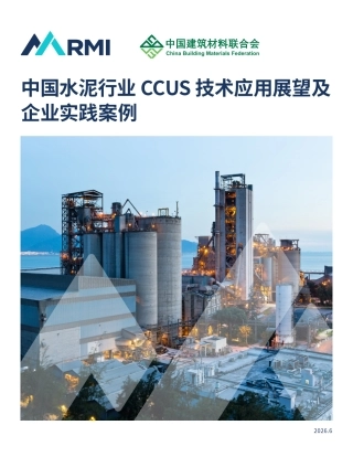 落基山研究所RMI：中国水泥行业CCUS技术应用展望及企业实践案例