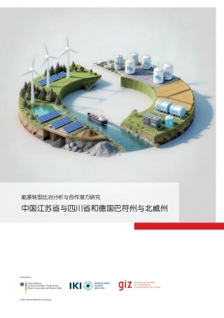 德国国际合作机构giz：能源转型比对分析与合作潜力研究——中国江苏省与四川省和德国巴符州与北威州