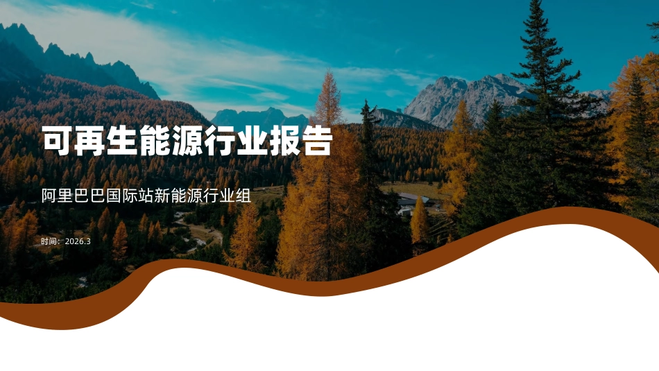 阿里巴巴国际站：可再生能源行业报告（2026.03月报）_第1页