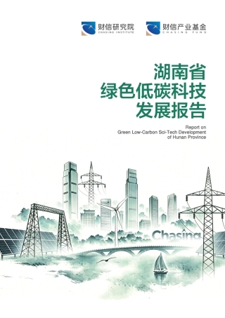 财信研究院：湖南省绿色低碳科技发展报告