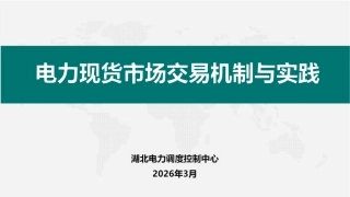 湖北电力PPT：电力现货市场交易机制与实践 (1)