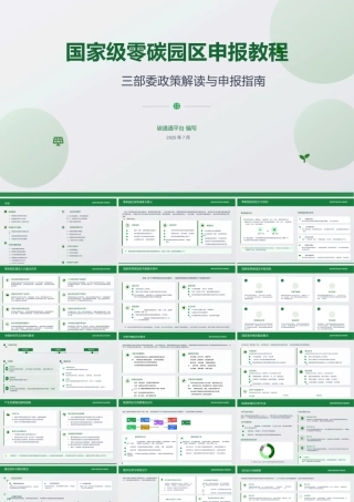 国家级零碳园区申报教程PPT