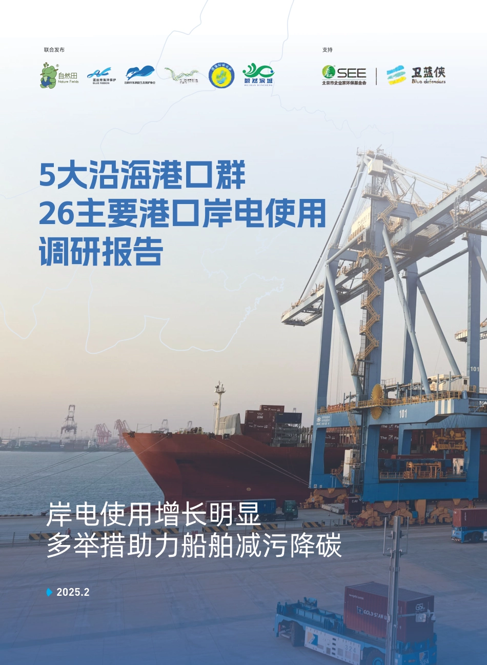 自然田:5大沿海港口群26主要港口岸电使用调研报告_第1页