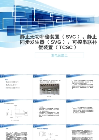 静止无功补偿装置（SVC）、静止同步发生器（SVG）、可控串联补偿装置（TCSC）