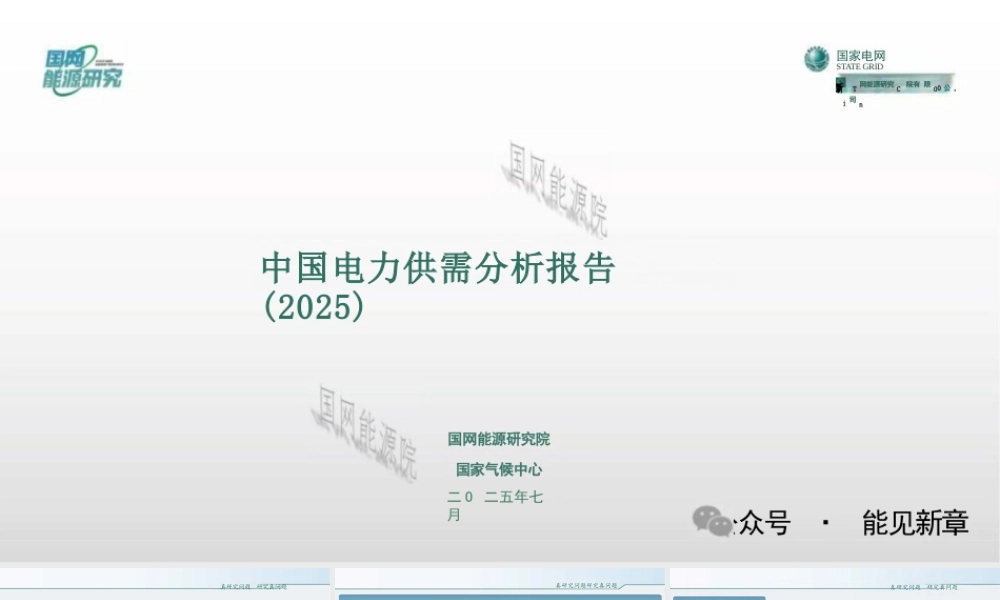 可编辑版：中国电力供需报告（2025）