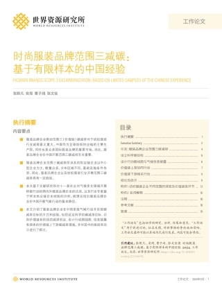 经验：时尚服装品牌范围三减碳：基于有限样本的中国经验-世界资源研究所