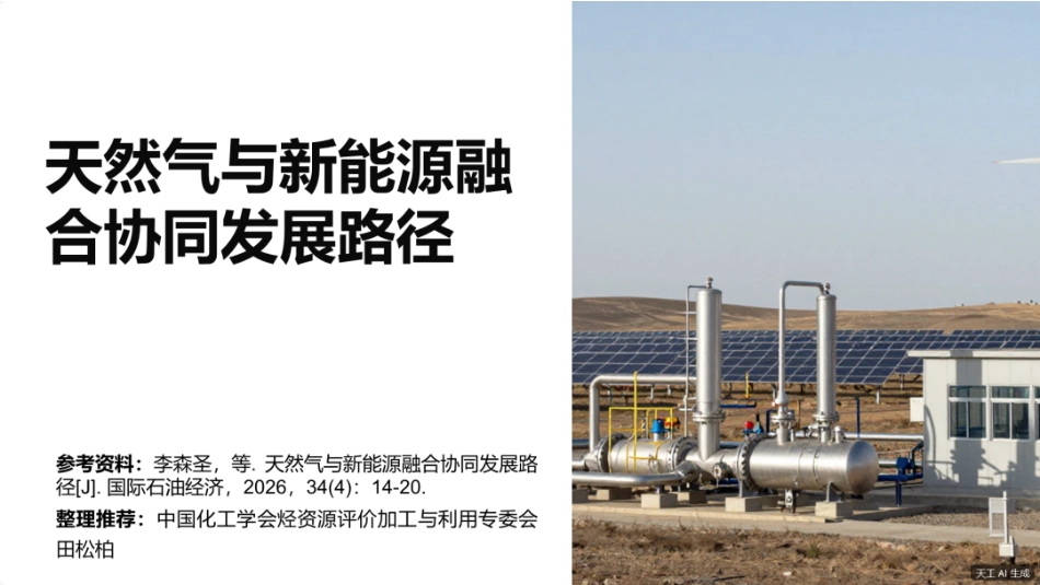 中国化工学会PPT：天然气与新能源融合协同发展路径_第1页