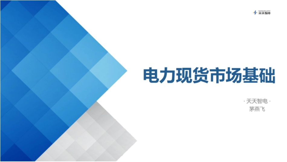 电力现货市场基础-培训课件_第1页