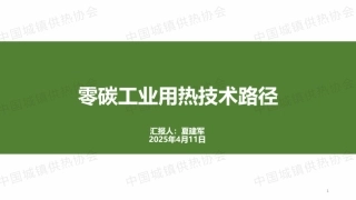 清华大学 夏建军：零碳工业用热技术路径