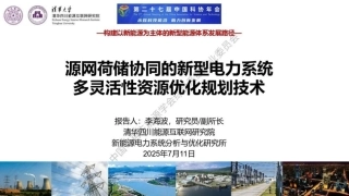 清华大学PPT：源网荷储协同的新型电力系统多灵活性资源优化规划技术