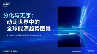 毕马威：分化与无序：动荡世界中的全球能源趋势图景——《世界能源统计年鉴2026》解读