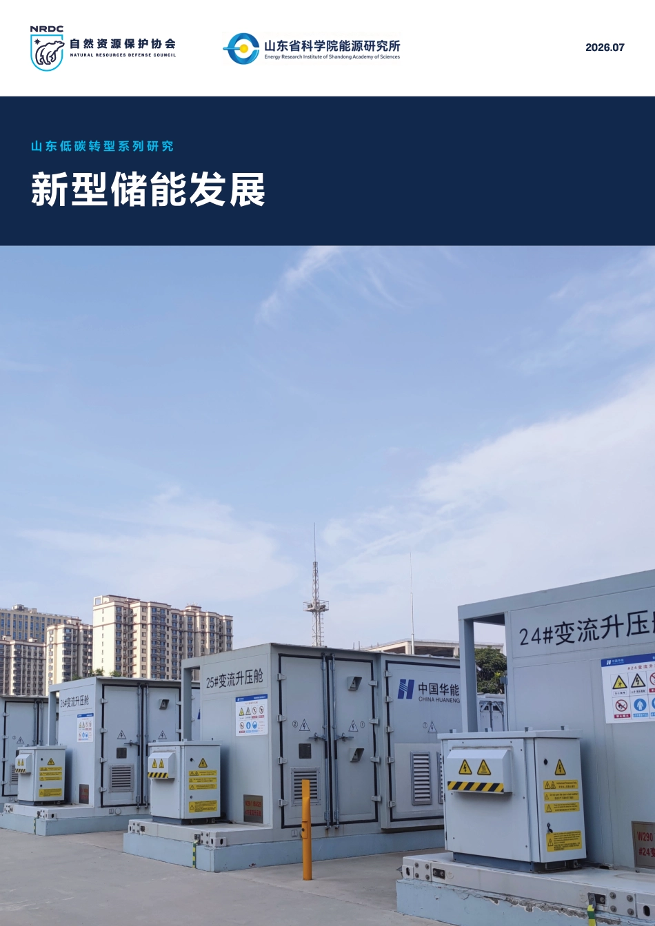 山东低碳转型系列研究:新型储能发展_第1页