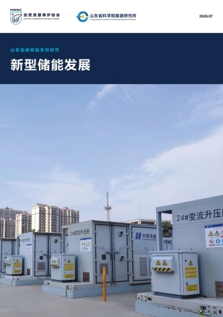 山东低碳转型系列研究：新型储能发展