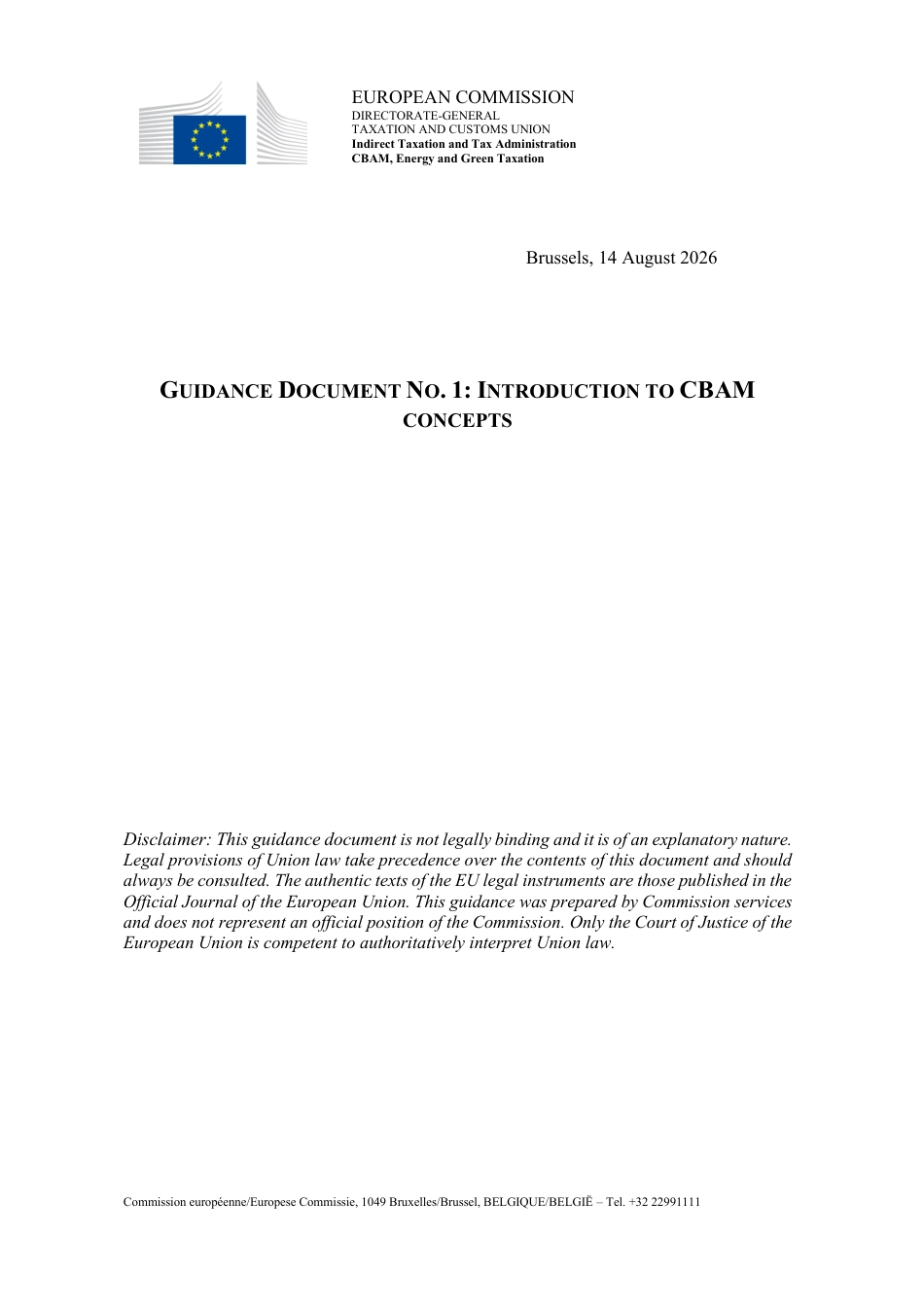 Guidance No. 1 - Introduction to CBAM concepts_第1页