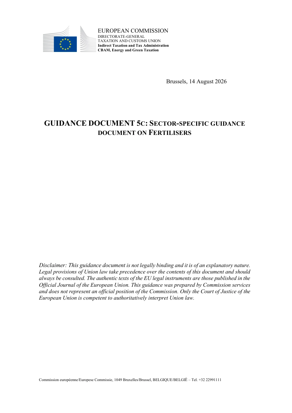 Guidance No. 5c - Sector-specific guidance document on fertilisers_第1页