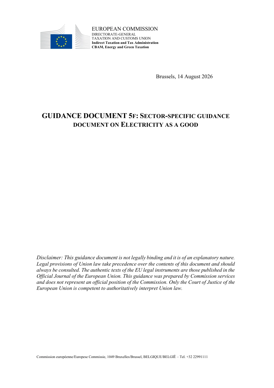 Guidance No. 5f - Sector-specific guidance document on electricity_第1页