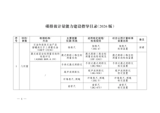 三部门：碳排放计量能力建设指导目录（2026版）