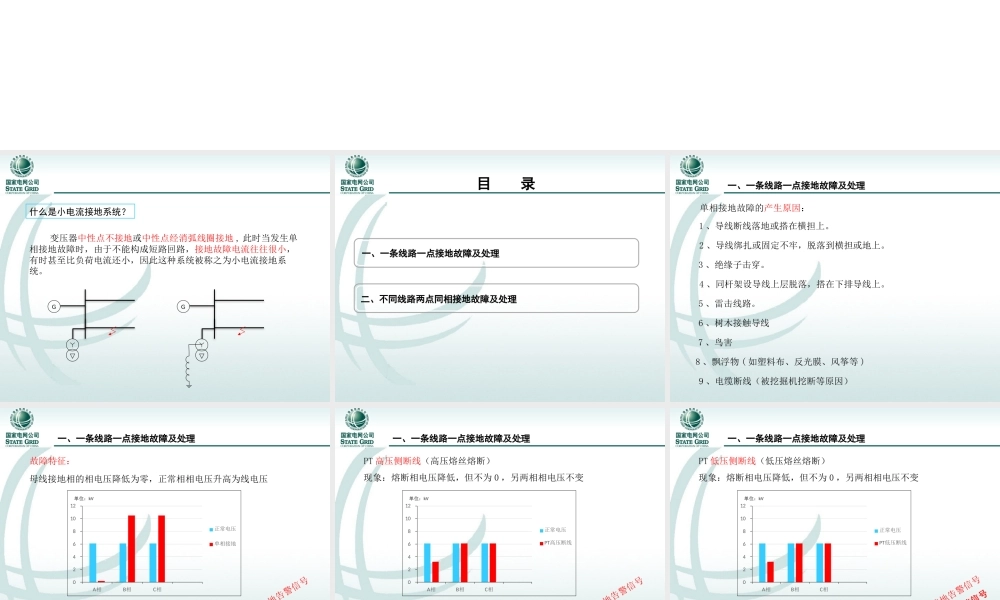 10kV系统一点接地故障分析与处理