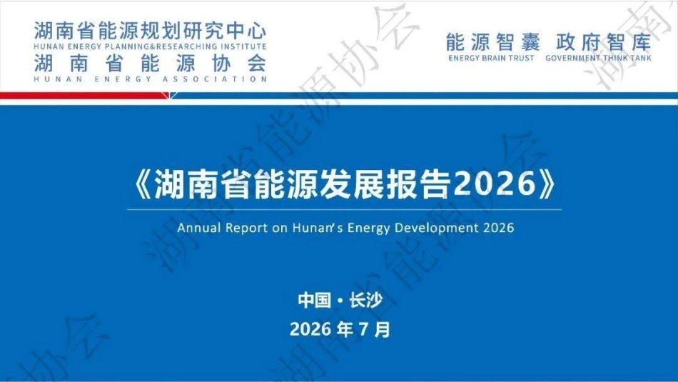 84页PPT深度解读《湖南省能源发展报告2026》_第1页