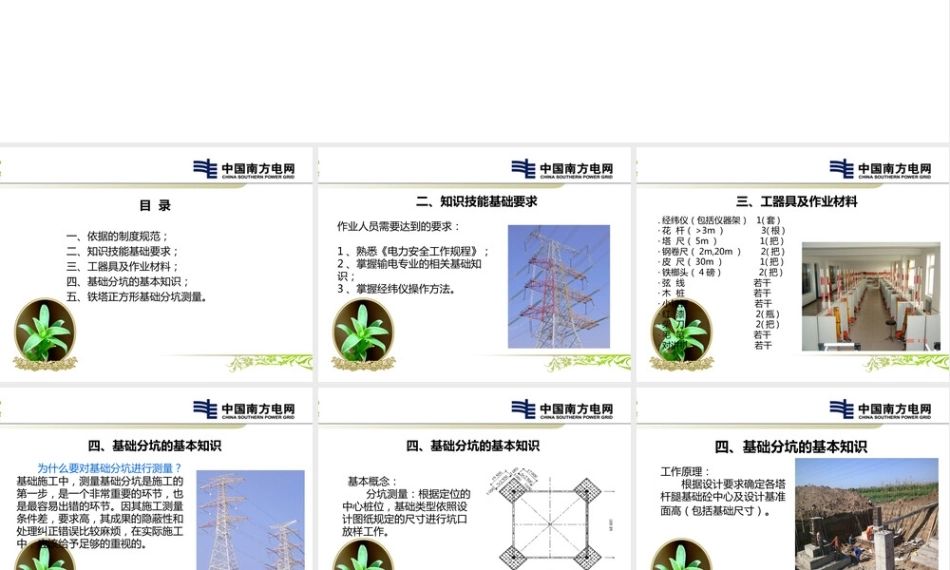 铁塔正方形基础分坑测量培训