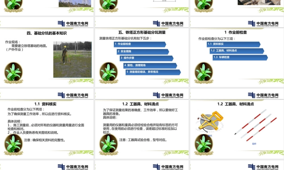 铁塔正方形基础分坑测量培训