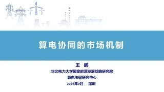 华北电力大学 王鹏：算电协同的市场机制-260920