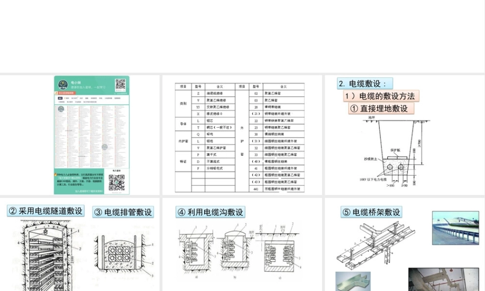 电缆线路的结构与敷设