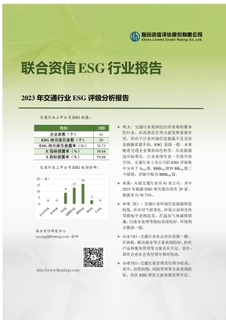 2023年交通行业ESG评级分析报告--联合资信.pdf