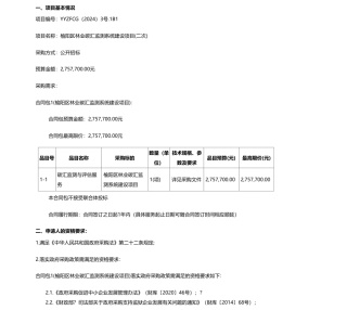 【招标】碳汇257.7万-榆林市榆阳区林业局榆阳区林业碳汇监测系统建设项目(二次)招标公告.pdf