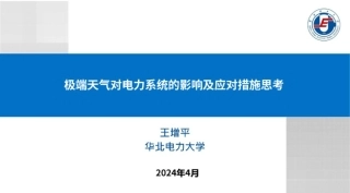 极端天气对电力系统的影响及应对措施思考报告-华北电力大学