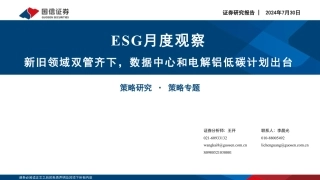 国信证券：新旧领域双管齐下，数据中心和电解铝低碳计划出台