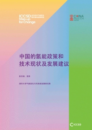 中国的氢能政策和技术现状及发展建议