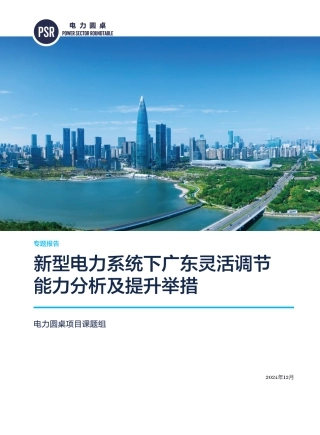 新型电力系统下广东灵活调节能力分析及提升举措专题报告