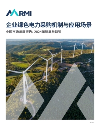 企业绿色电力采购机制与应用场景——中国市场年度报告：2024年进展与趋势