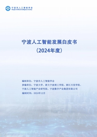 宁波人工智能发展白皮书（2024年度）