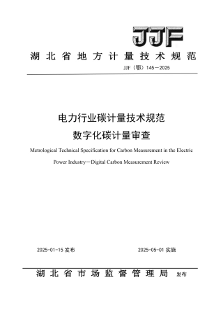 电力行业碳计量技术规范 数字化碳计量审查