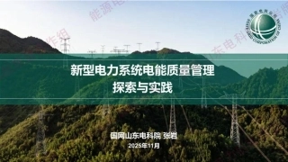 国家电网PPT：新型电力系统电能质量管理探索与实践